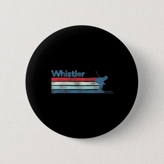 Whistler Kanada Retro-Ski Button (Vorderseite)