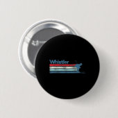 Whistler Kanada Retro-Ski Button (Vorne & Hinten)