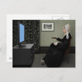 Whistler Mother Watching T.V. mit Fernbedienung Postkarte (Vorne/Hinten)