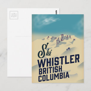 Whistler, Vancouver British Columbia Ski-Plakat Postkarte