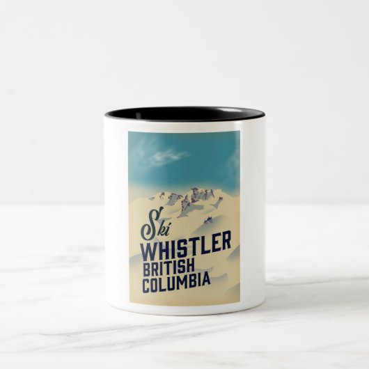 Whistler, Vancouver British Columbia Skipposter Zweifarbige Tasse (Mittel)