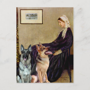 Whistlers Mutter - Zwei Deutsche Schäferhunde Postkarte