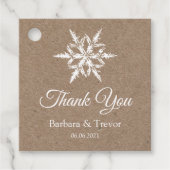 Whit & Kraft Snowflakes WinterWedding Danke Geschenkanhänger (Vorderseite)