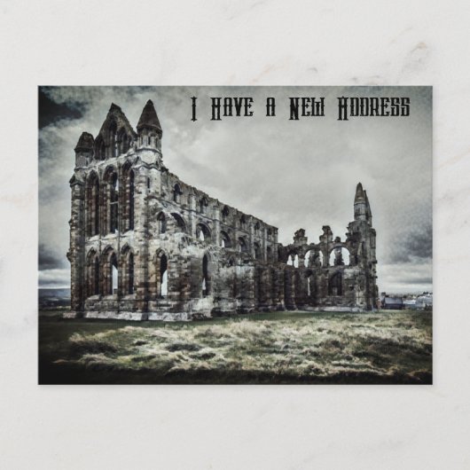 Whitby Abbey Gothic Change of Address Postkarte (Vorderseite)