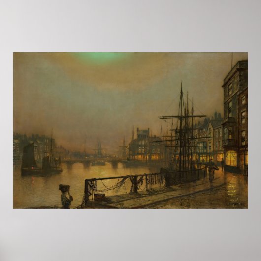 Whitby am Abend John Atkinson Grimshaw Poster (Vorne)