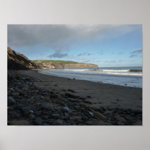 Whitby Beach Scene Poster