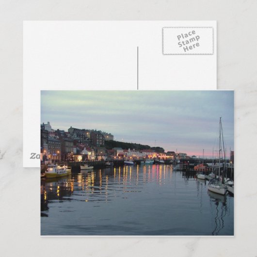 Whitby bei Dämmerung Postkarte (Vorne/Hinten)