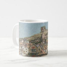Whitby Harbour and St Mary's Church Watercolor Art Kaffeetasse