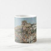 Whitby Harbour and St Mary's Church Watercolor Art Kaffeetasse (Mittel)