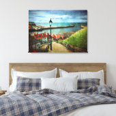 Whitby Harbour von 199 Stufen Leinwanddruck (Insitu (Schlafzimmer))