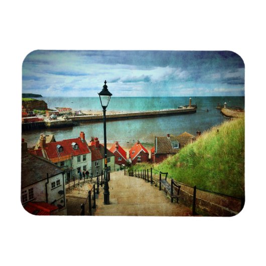Whitby Harbour von 199 Stufen Magnet (Horizontal)