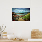 Whitby Harbour von 199 Stufen Poster (Küche)