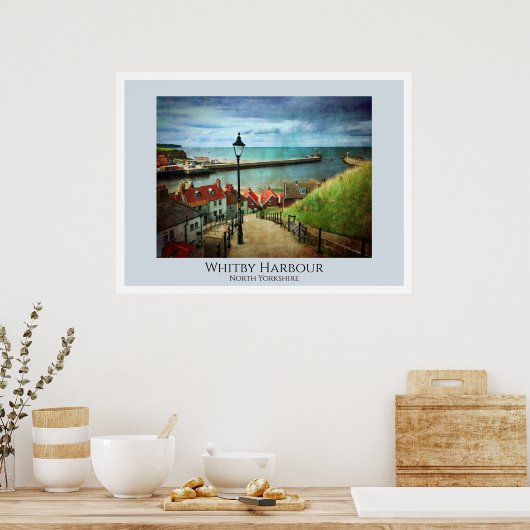 Whitby Harbour von 199 Stufen Poster (Küche)