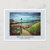 Whitby Harbour von 199 Stufen Postkarte (Vorderseite)