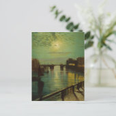 Whitby Harbour von Moonlight John Atkinson Grimsha Postkarte (Stehend Vorderseite)