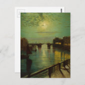 Whitby Harbour von Moonlight John Atkinson Grimsha Postkarte (Vorne/Hinten)