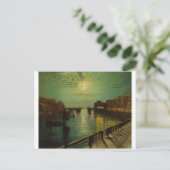 Whitby Harbour von Moonlight John Atkinson Grimsha Postkarte (Stehend Vorderseite)