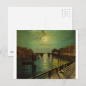 Whitby Harbour von Moonlight John Atkinson Grimsha Postkarte (Vorne/Hinten)