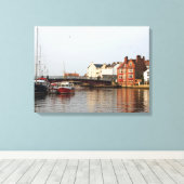 Whitby Harbour Wrapped Canvas Leinwanddruck (Insitu (Holzboden))