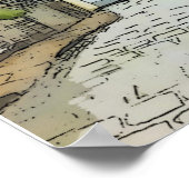 Whitby Steps Scarborough Original Painting Poster (Ecke)