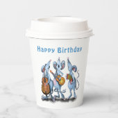 Whitday Paper Cups Funny Mouse Music Band Pappbecher (Rückseite)