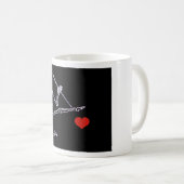 White 11 oz Classic Tasse Tanzen Skelett mit Herz (VorderseiteRechts)