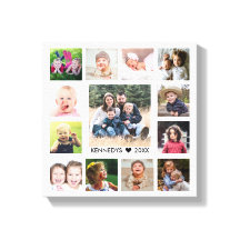 White 13 Foto Collage Familienname Personalisiert
