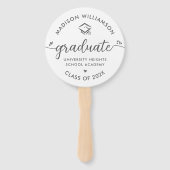 White 1 Foto Abschluss Graue Script-Herz-Cap Fächer (Vorderseite)