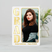 White 1 Foto Modernes Grad Party Folieneinladung (Stehend vorne)