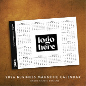 White 2026 Business-Logo Magnetkalender Magnetkarte