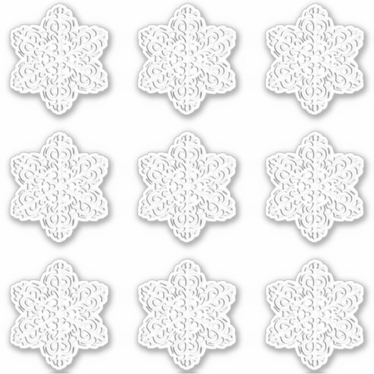 White 3-D Snowflakes Sticker (Vorderseite)