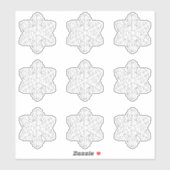 White 3-D Snowflakes Sticker (Blatt)