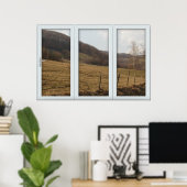 White 3 Pane Window Illusion Country Autumn Poster (Heimbüro)