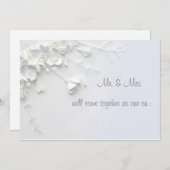 White 3D Blume Einladung (Vorne/Hinten)