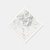 White 3D Einfache Blume Hochzeit Serviette (Ecke)