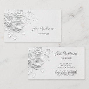 White 3D Einfache Blume Visitenkarte