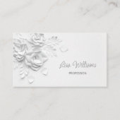 White 3D Einfache Blume Visitenkarte (Vorderseite)