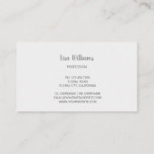 White 3D Einfache Blume Visitenkarte (Rückseite)