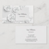 White 3D Einfache Blume Visitenkarte (Vorne/Hinten)