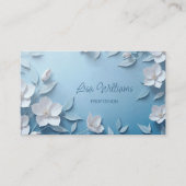 White 3D Einfache Blume Visitenkarte (Vorderseite)