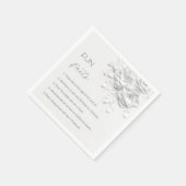 White 3D Flowers Roses Fun Facts Wedding Serviette (Ecke)