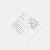 White 3D Flowers Roses Fun Facts Wedding Serviette (Ecke)