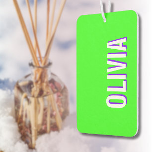 White 3D Indigo Moderner Name Trendy Cool Green Autolufterfrischer