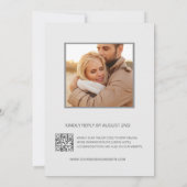 White 3D Roses Frame Wedding Minimalist Einladung (Rückseite)