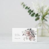 White 3D Simple Flowers Visitenkarte (Stehend Vorderseite)