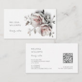 White 3D Simple Flowers Visitenkarte (Vorne/Hinten)