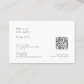 White 3D Simple Flowers Visitenkarte (Rückseite)