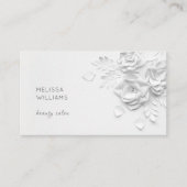 White 3D Simple Flowers Visitenkarte (Vorderseite)