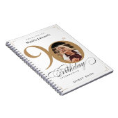 White 90. Birthday Gold Elegant Script Gästebuch Notizblock (Rechte Seite)