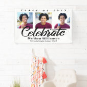 White Abschluss 3 Foto Fett Schwarzes Script Minim Banner (Insitu)